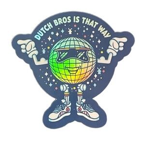 Dutch Bros Holographic Sticker Jan 2024‎ Disco Ball Collectible Vinyl